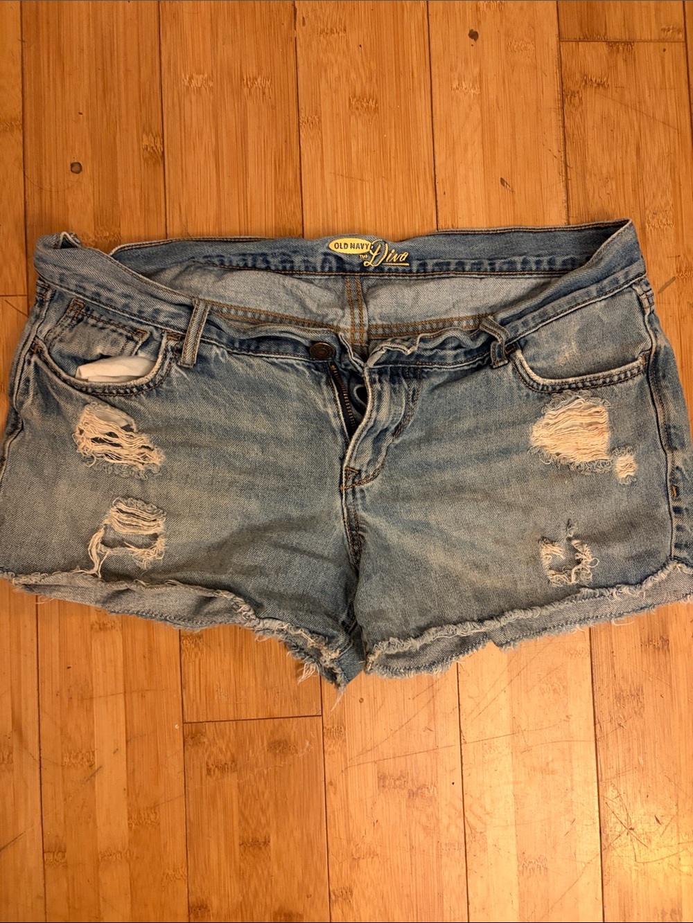 Old Navy Light Blue Distressed Denim Cutoff Shorts